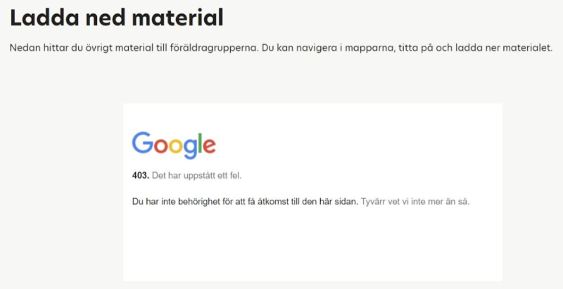 403 Det har uppstått ett fel